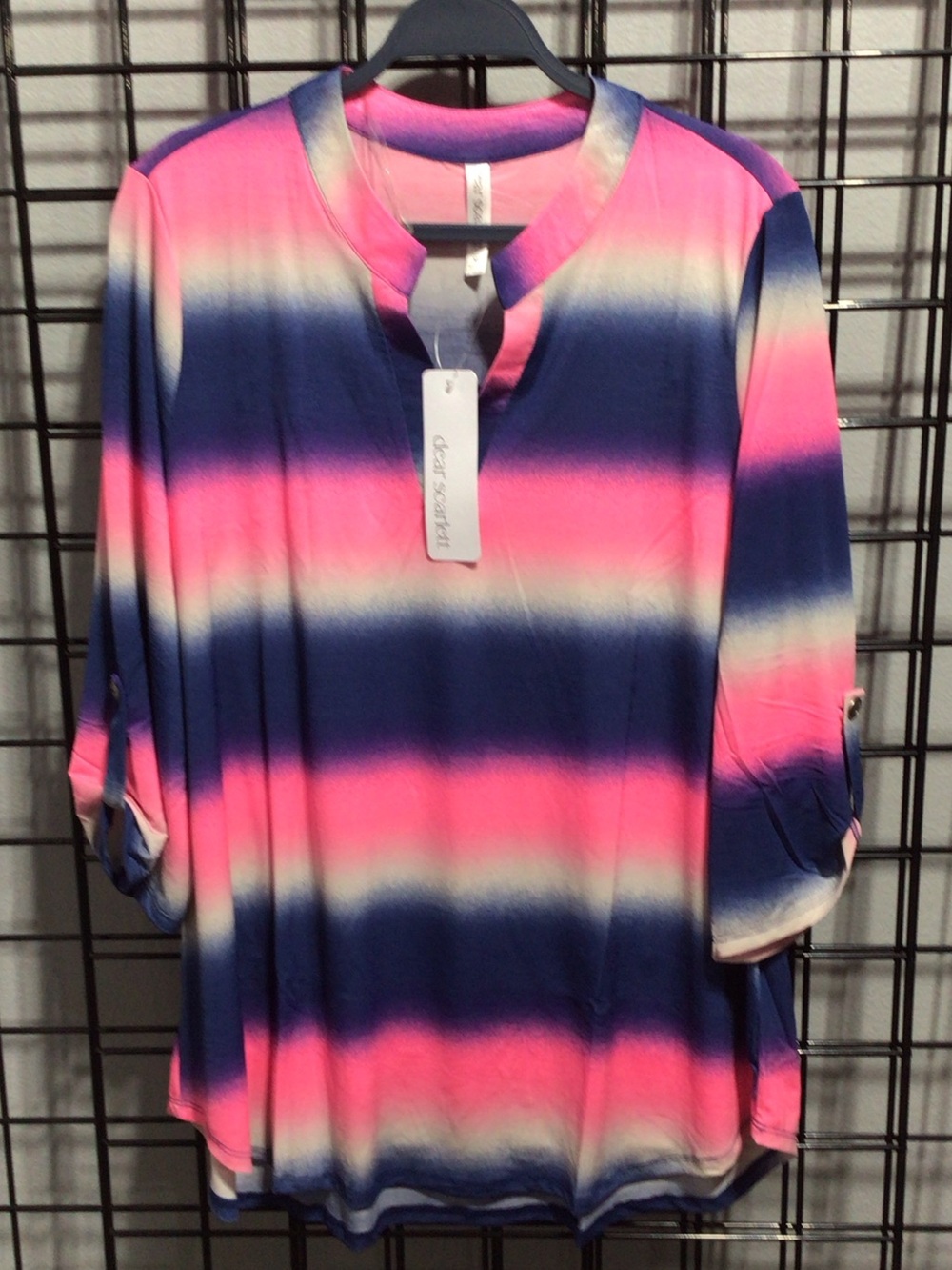 Ombre Stripe Tunic in Pink, Navy & Cream